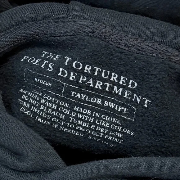 Taylor Swift TTPD Black Hoodie Sweater - Picture 3 of 3